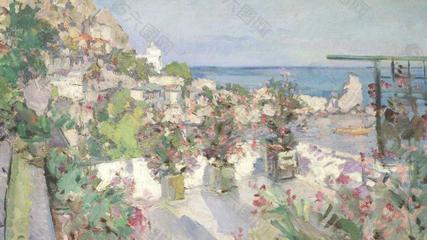 希臘風(fēng)光油畫圖片